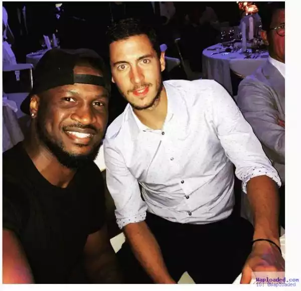 Peter Okoye Takes Selfie With Chelsea’s Finest, Eden Hazard (Photo)
